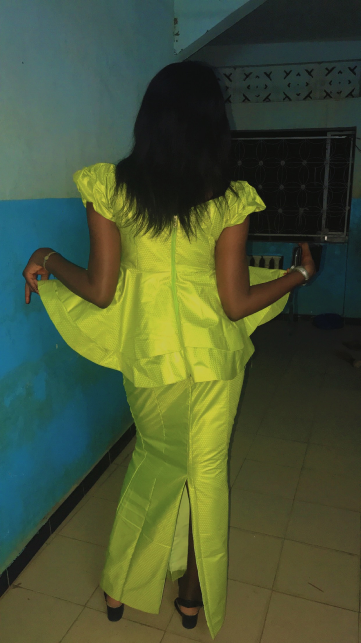 Robe bazin brodée fait main